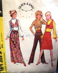 2995 1971 A-SKIRT LENGTHS,SASH,PANTS,CROP VEST PATTERN 14